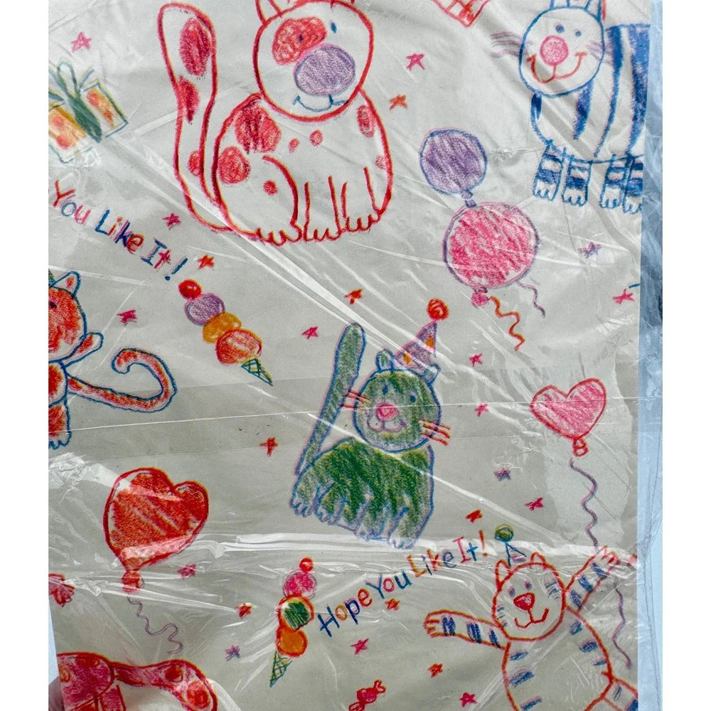 Vintage American Greetings Wrapping Paper Lot Baby Shower Anniversary Cats 80s